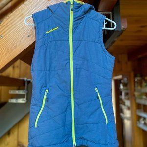 Mammut Blue/Yellow Puffy Winter Vest - Women’s XS